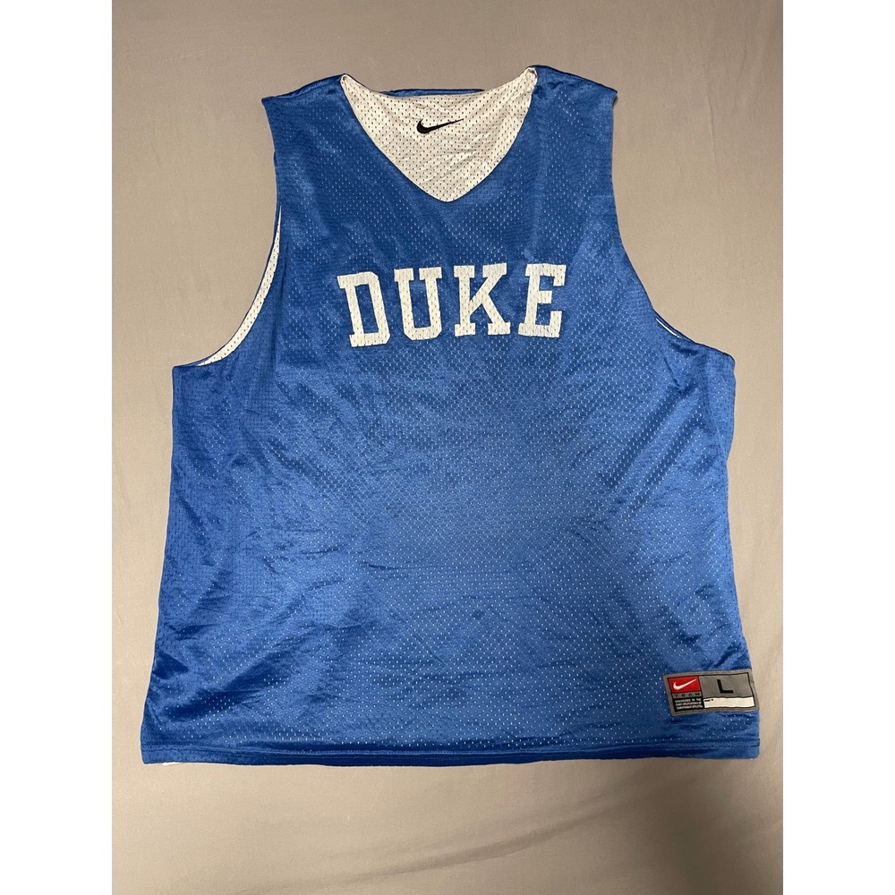 Nike Duke Blue Devils Reversible Basketball Jersey Mens L Blue White Mesh #5